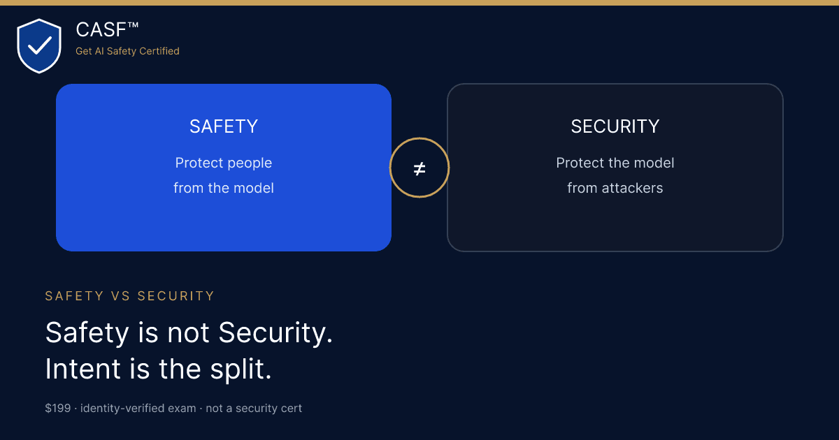 AI Safety vs AI Security: Intent Is the Key Distinction (2026 Guide)