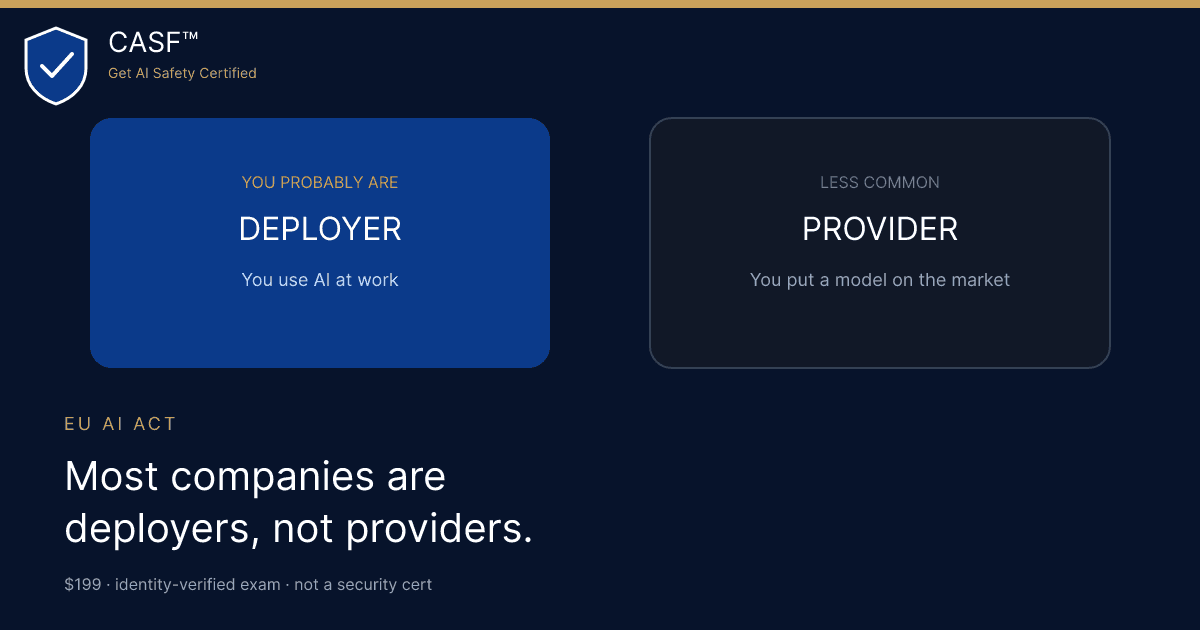 EU AI Act Deployer vs Provider: Which One Are You?