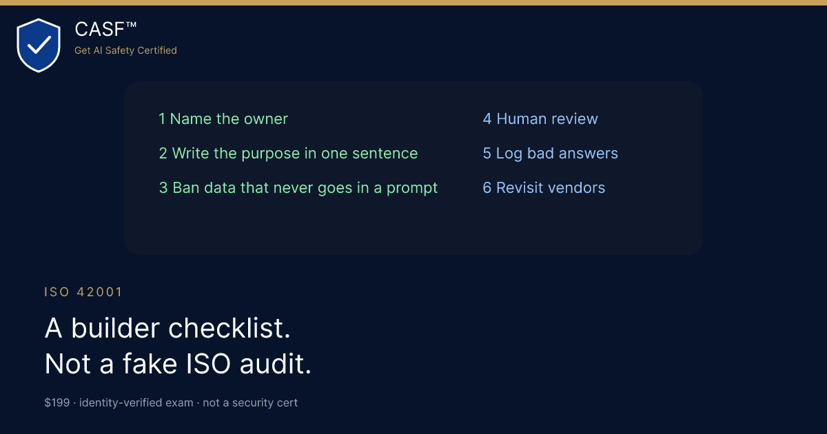 ISO 42001 in Plain English: A Builder Checklist